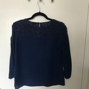 Navy blue lace top